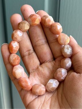 Faceted Sunstone Crystal Bracelet 13mm